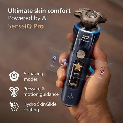 Philips Norelco Shaver i9000 Prestige Ultra, Wet & Dry Electric Shaver, Adriatic, SenseIQ Pro Technology, Triple Lift & Cut System, 360 Rotating NanoTech Precision Blades, Precision Trimmer, XP9401/92 thumbnail 7