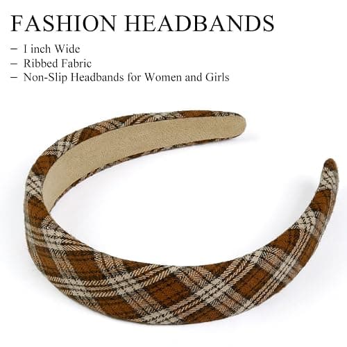 Huachi Headbands for Women Trendy Non Slip Headbands 1 inch Wide Cute Headband for Girls, Fall Head Bands Elastic Hair Bands Fashion Hair Accessories 4PCS thumbnail 3
