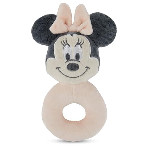 Disney Minnie Mouse Assorted Plush Lovie Rattle Set Pack of 2 - Soft and Cuddly Plush Material, Built-in Rattle for Sensory Stimulation,Vibrant Colors and Intricate Details thumbnail 3