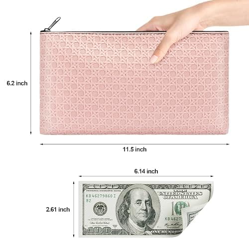 Wteehn 2pack Money Bag, Cash Zipper Pouch, Bank Bags, Cash Wallet, Cosmetic Receipts Coins Small Tools Organizing Storage Bag thumbnail 2