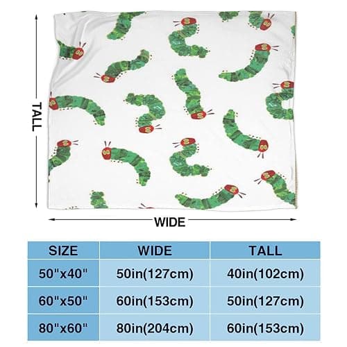 Sonernt Throw Blanket for/Couch/Bed Plush Blankets and Throws Very Hungry Caterpillar Flannel Fluffy Warm Cozy Blanket for Kids Girl Boy Dad Mom,60x80 Inches thumbnail 2