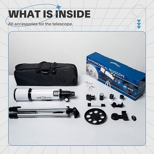 Telescope 80mm Aperture 600mm - Astronomical Portable Refracting Telescope Fully Multi-coated High Transmission Coatings AZ Mount with Tripod Phone Adapter, Wireless Control, Carrying Bag. Easy Set Up thumbnail 7