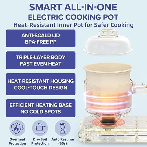 Gotoofun Kids Cooking Sets Real Electric Dual Stove Montessori Mini Kitchen for Real Food Making Safe Utensils, Apron & Cookware - Great for Pretend Play Learning thumbnail 7