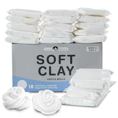 Original Stationery Soft Clay Modeling Compound - 4 lb (1.8 kg), White - Air Dry Cloud Dough & Butter Slime Clay for DIY Slime Kit, Arts & Crafts, Ages 7+ Kids Crafts - Image 1