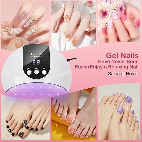 UV Nail Lamp, 54W UV Lamps for Gel Nails Nail UV Lamp Led Nail Lamp with 3 Timer, Auto Sensor, LCD Screen, USB Plug Gel Nail Curing Lamp, Led Gel Nail Lamp Nail Dryer thumbnail 7