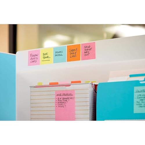 Post-it Super Sticky Notes, 5 Sticky Note Pads, 3 x 3 in., School Supplies, Office Products, Sticky Notes for Vertical Surfaces, Monitors, Walls and Windows, Supernova Neons Collection thumbnail 16