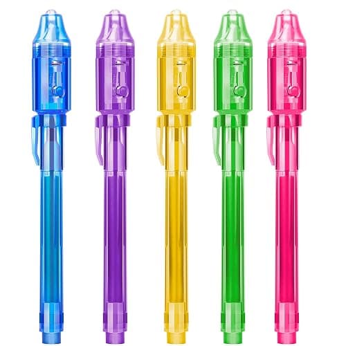 STENDA Invisible Spy Ink Pen 5 PCS, With UV Pen Light, Party Favors for Kids 8-12, Stocking Stuffers for Christmas, provide Thanksgiving, Halloween for Boys Girls Goodie Bag - Image 1