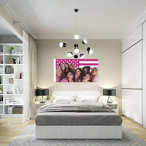 Twice Members American Flag Banner 3x5 Ft,pink Kpop USA Flag Tapestry for Bedroom Living room dorm wall with Brass Grommets,Kpop Fans Once Gift Ideas thumbnail 7