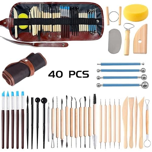 ReArt Natural Air-Dry Clay, Pottery Clay10LBs with 40 Pcs Pottery Tools Clay Sculpting Tool Set, All-Purpose Modeling Clay (White) thumbnail 3