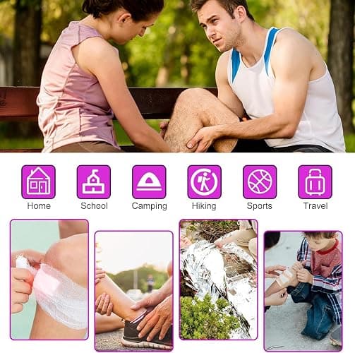 Small-Campact First-Aid Kit-Refill Supplies-Basic Emergency-Essentials - 300PCS Home Essentials Emergency Accident Kits for Businesses Workplace Outside Travel Purple 1st Aid thumbnail 3