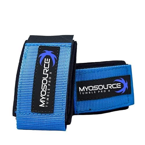 Myosource Kinetic Bands Tumble Pro X Ankle Straps Kit – Cheerleading Standing Tumbling Equipment, Gymnastics Backhandspring Trainer – Includes Flexibility Stunt Stretch Strap – Blue, Pink, Purple thumbnail 6