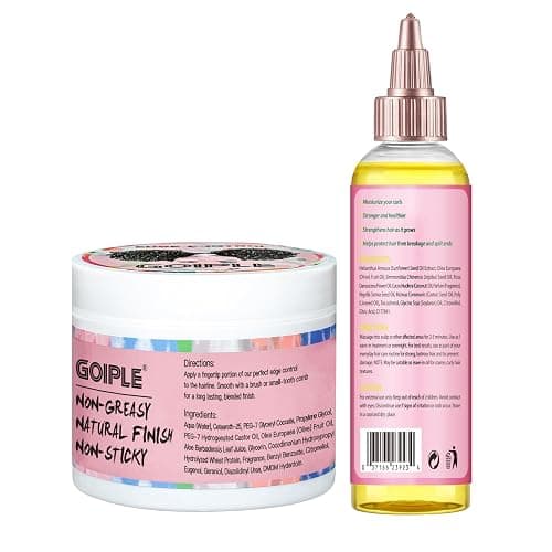 Edge Control Wax for Women Strong Hold - Edge Smoother Edge Wax Styling Gel Edge Control Wax for Black Hair - Rose & Castor Hair Oil for Hair Growth Strengthening Hair Oil Briad Bonnet Brush Set thumbnail 9