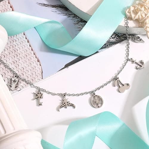 Inspired Necklace with 7 Charms Stainless Steel Pendant Women Jewelry Chain | for Katseye The Wild World Tour Concert Chain Jewelry Accessory Merch Gift thumbnail 3