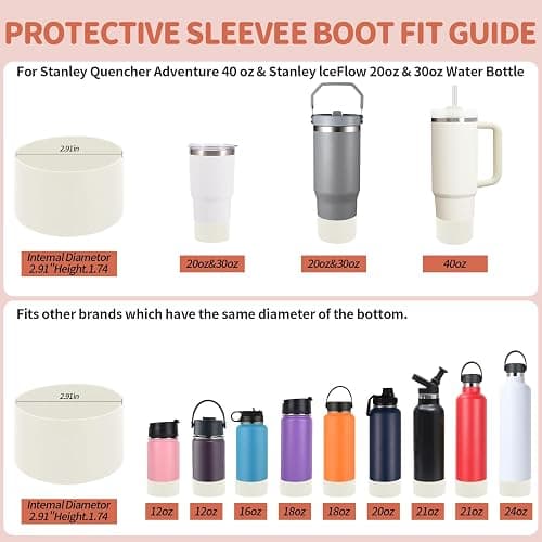 SALUOKE Stanley Cup Accessories - 8 Pcs Set,Stanley Cup Boot | Including Straw Cover Cap, Square & Round Leak Stoppers, Silicone Boots for Stanley Cup 2.0 40/30oz/Tumbler(Cream 2.0) thumbnail 5