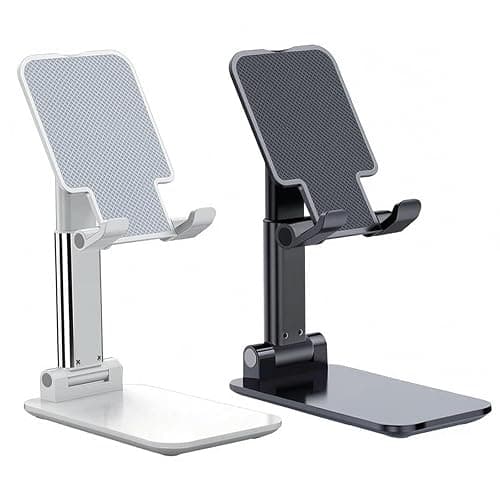 Meetuo 2 Pcs Cell Phone Stand for Desk Adjustable Desktop Phone Holder | Adjustable Angle Height, Fully Foldable&Portable, Compatible with iPhone 17/16/15/14/13/12/Smartphones thumbnail 9