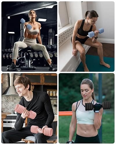 YOTTOY Adjustable Dumbbell Set of 2, 4-in-1 Hand Weights for Women at Home, Compact Free Weights Dumbbells Set with Soft Grip and Base, 2-5 lbs Each for Home Gym thumbnail 6