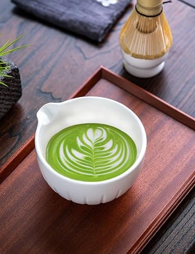 TANG PIN Matcha Set - Match Bowl and Whisk,15 OZ, Matcha Scoop | Matcha Whisk Stand (Chasen Holder) - 4pc Perfect Matcha Kit for Matcha Tea Ceremony (White) thumbnail 7