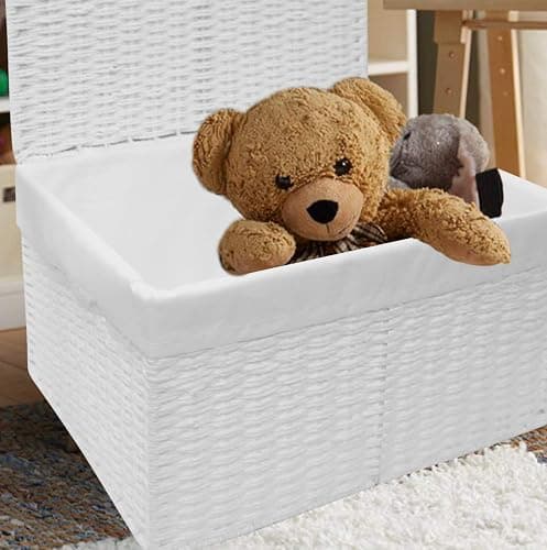 Arpan Paper Rope Woven Storage Xmas Hamper Basket Box with White Cloth Lining, Large, Medium, Small (Set of 3) thumbnail 5