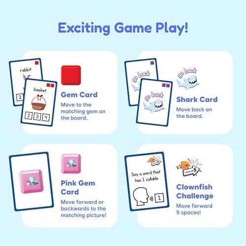 The Fidget Game SquishyLand in Rainbow Reef - Educational & Phonics Kindergarten Learning Activities for Children in Pre-K to 2nd Grade - Mochi Squishy Toys Set with Board Game (2-6 Players) thumbnail 6
