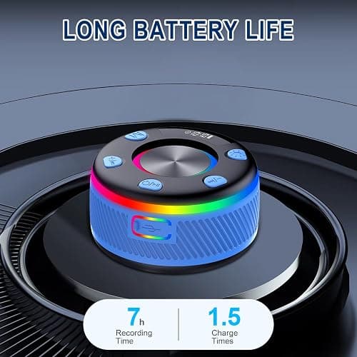 Bluetooth Speaker, Shower Speaker, IP7 Waterproof Portable Speakers Bluetooth 5.4 with HD Sound, RGB Light/LED Display/Hands-Free Call/Suction Cup Perfect for Bathroom Sing-Along Stocking Stuffers thumbnail 6