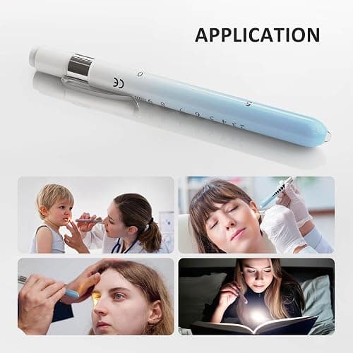 CAVN Pen Light with Pupil Gauge LED Penlight for Nurses Doctors, 2 Pcs Reusable Medical Penlight for Nursing Students, Gradient Pink and Blue thumbnail 5