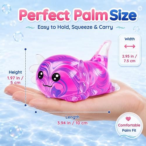 Axolotl Squishy Toy,Soft TPR Slow Rising Squeeze Toy(Purple) | Swirl Stress Balls for Kids Adults Squishies Stress Relief,Sensory Fidget Toys Squishy for Anxiety for Kids Youth Adults thumbnail 2
