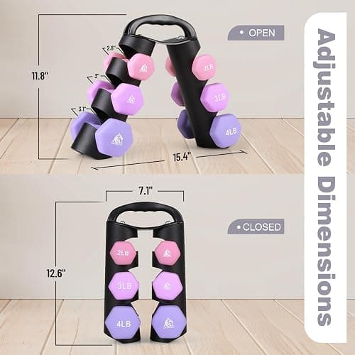 LIONSCOOL Set of 2 Neoprene Coated Dumbbell Hand Weights, Anti-Slip and Anti-Roll Hex Dumbbells in Pair for Strength Training, Resistance Training thumbnail 5