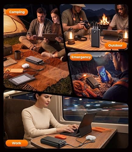 ZZI Portable Charger Power Bank 60000mAh, 22.5W PD Fast-Charge Battery Pack | Charge 5 Devices, 3-Ports & 3 in 1 Cable, 60% in 30min, 10 times for iPhone, Fit All Cell Phone/Tablets,Camping/Travel/Outage thumbnail 9