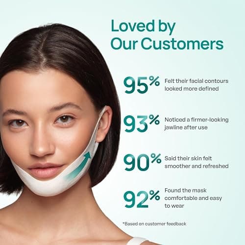 Plantifique V-Line Face Mask with Hyaluronic Acid, 5 Pack Chin Strap for Double Chin, V Line Lifting Masks - V Shape Face Tape, Jawline & Neck Mask for Skin Firming thumbnail 5