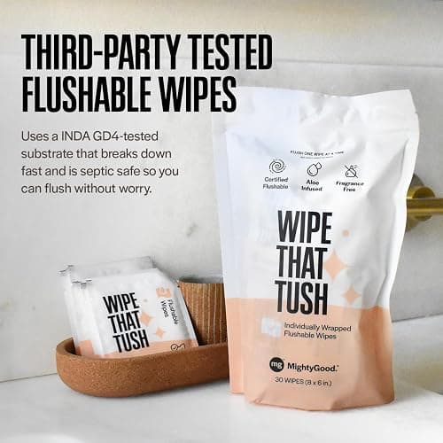Wipe That Tush On-The-Go Flushable Wipes, 1 Pack of 30, Fragrance Free thumbnail 5