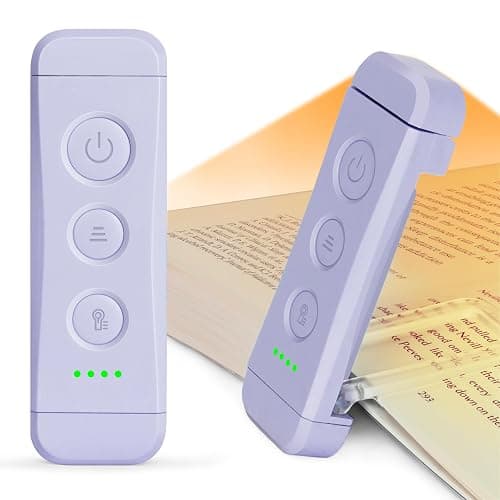 Glocusent USB Rechargeable Book Light for Reading in Bed, Portable Clip-on LED Reading Light, 3 Amber Colors & 5 Brightness Dimmable, Compact & Long Lasting, Perfect for Book Lovers, Kids - Image 1