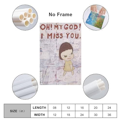 GSHLGAO Yoshitomo Nara Cartoon Girl Modern Wall Art Poster, 08x12inch(20x30cm), Living Room Decor thumbnail 2