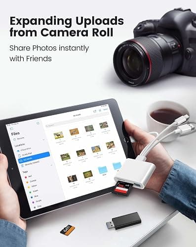 SD Card Reader for iPhone iPad Mac, Lightening & USB-C & USB-A 3 in 1 Memory SD Card Adapter, Support SD/MicroSD/USB OTG, High-Speed Trail Camera Card Viewer,Portable No App Plug & Play thumbnail 5