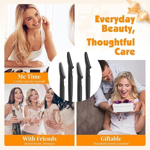Phyyixs 88 Pcs Eyebrow Razors & Face Razors for Women in Storage Jar – Black Color Dermaplane Razor for Women Face & Men, Safe Face Shaver with Protective Covers thumbnail 4