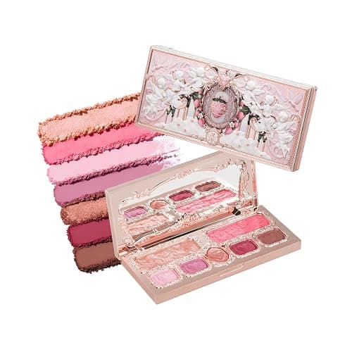 Flower Knows Strawberry Cupid Makeup Palette,Pink Face Makeup with 5 Matte + 2 Shimmer Shades,Blendable Smooth Cute All- In-One Make Up Palette,0.49 Oz(02 Cupid's Mischief) - Image 1