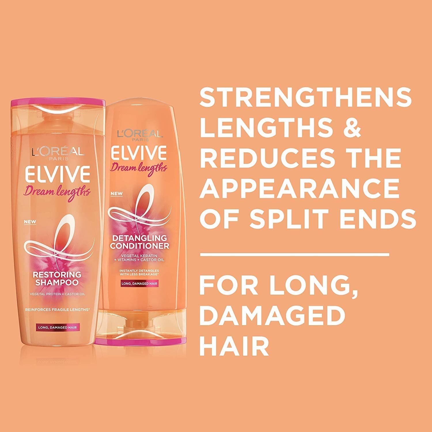 L'Oreal Paris Elvive Dream Lengths No Hair Cut Cream Leave-In Treatment 200ml (For Long, Damaged thumbnail 4