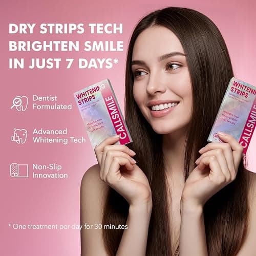 CALLSMILE Teeth Whitening Strips - Whitening Strips for Sensitive Teeth, Hydrogen Peroxide Teeth Whitener for Coffee, Wine, Tobacco, and Other Stains, 28 Strips (14 Days Treatment), Mint thumbnail 4