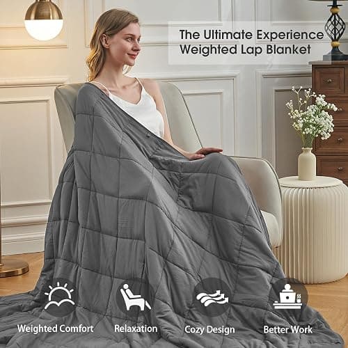 Weighted Blanket for Adults 20lbs, 48"x72", Twin Full Size Cooling Heavy Throw Blanket for 130-220lbs, Microfiber Soft Thick Big Blankets Weighted Comforter Breathable Gift for Sleeping, Grey thumbnail 3