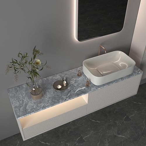HOLOMEY Gray Marble Contact Paper for Countertops Waterproof Marble Peel and Stick Wallpaper Removable Self-Adhesive Granite Vinyl Wrap Roll for Kitchen Bathroom Sink Table Darwer Locker 16x118 inch thumbnail 5