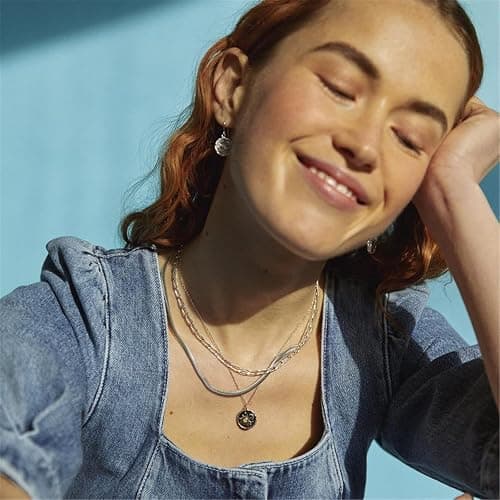 MALOYANVE Vintage Sun and Moon Drop Dangle Earrings for Women Unique lightweight Handmade Retro Boho Antiqued Gold Silver Round Coin Earrings for Women Jewelry thumbnail 2