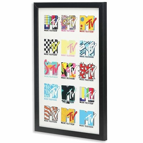 MTV Logo Colorful Collage Framed Wood Wall Decor - Retro MTV Wall Art for Office, Teen Room or Music Room thumbnail 4