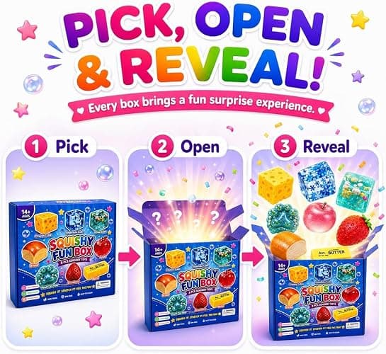 Squishy Box Mystery Set (#A) | 8 Pcs Squishies, Soft Squeeze Fidget Toys, Malt Sugar Blind Box, Fun Gift for Kids Teens and Adults thumbnail 7