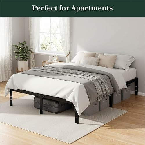 Full Size Bed Frame, 14 Inch Metal Platform Bed Frames with Heavy Duty Steel Slat Support, No Box Spring Needed, Easy Assembly, Under Bed Storage thumbnail 7
