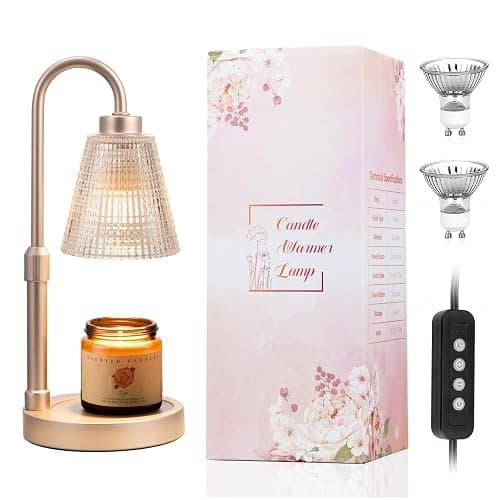 Innqoo Champagne Gold Candle Warmer Lamp with Timer, Dimmable Candle Warmer for Home Decor, Height Adjustable Candle Lamp for Jar Candles, Birthday Gifts for Women Mom, House Warming Gifts New Home thumbnail 8