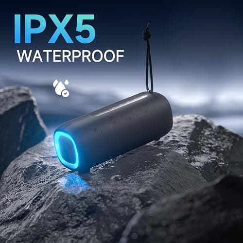 Portable Bluetooth Speaker, Wireless Bluetooth Speaker with Clear Loud Stereo Sound, IPX5 Waterproof Speakers with RGB Lights, BT5.3, Long Playtime, TWS Pairing for Home Outdoor Party Beach Travel thumbnail 4