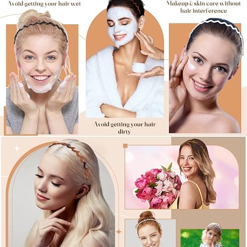 Vrose Flosi Fashion Wide Zig Zag Headbands for Women and Men - Plastic Wavy Hair Band with Teeth Comb - Classic 90s Hair Accessories for Face Washing Skin Care Makeup Hair Holder Everyday Use thumbnail 3