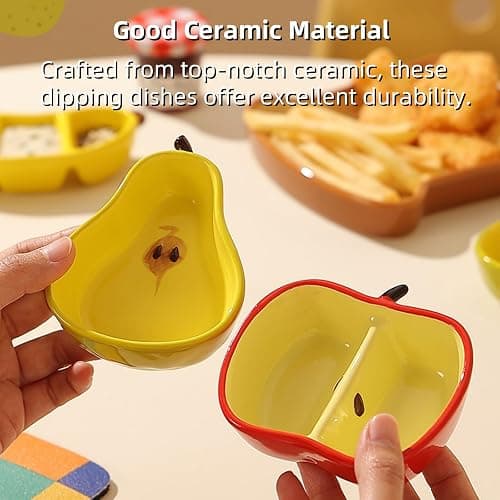 1 PCS Ceramic Fruit-shaped Dipping Dishes Set Soy Sauce Dishes, 3 oz Ceramic Dipping Bowls, Sauce Cups, Dinnerware and Accessories, Housewarming Gifts, Ketchup, BBQ, Party, Charcuterie Accessories thumbnail 4