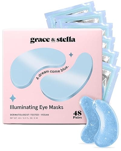 grace & stella Award Winning Under Eye Mask Reduce Dark Circles, Puffy Eyes, Undereye Bags, Wrinkles, Gel Under Eye Patches, Birthday Gifts for Women - Vegan Cruelty-Free Self Care (48 Pairs, Blue) - Image 1