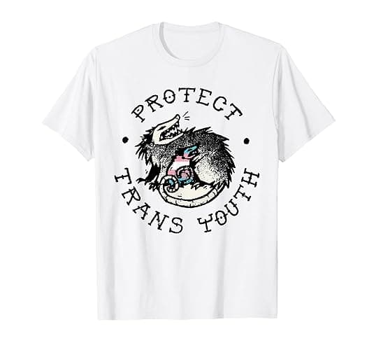 Protect Trans Youth Opossum Support Transgender LGBT Pride T-Shirt - Image 1