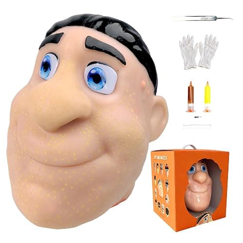 2026 Premium Pack Refillable Pimple Popping Toy – Big Head Squeeze Toy for Stress & Anxiety Relief, Realistic Pus Burst Fidget Toy, Funny Gag Gift for Adults, Black Hair - Image 1